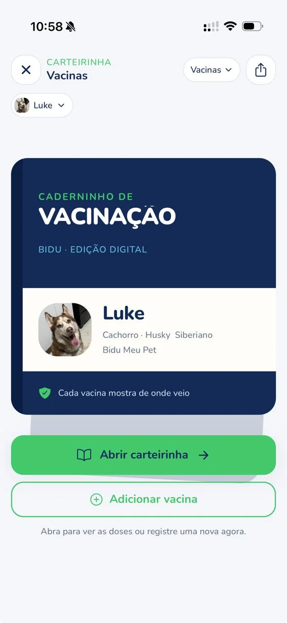 Carteirinha digital de vacinação